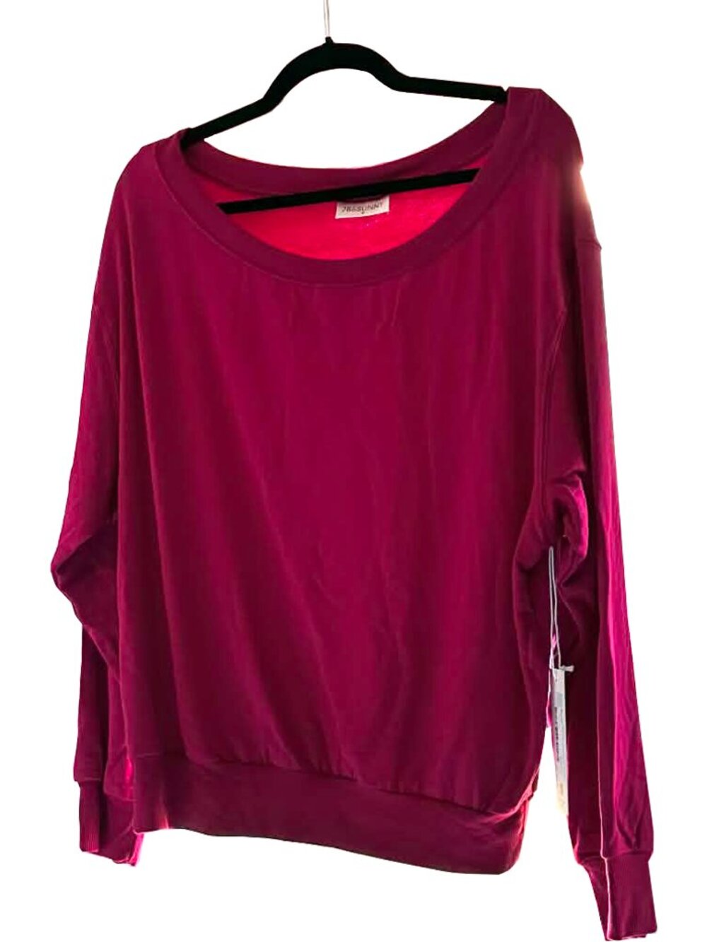 NWT SEAS 78&SUNNY Red Brooksville One Shoulder Sweatshirt Size M